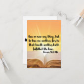 Römer 13:8 KJV Bible Verse Pic Flat Greeting Card Karte (Vorderseite/Rückseite Beispiel)