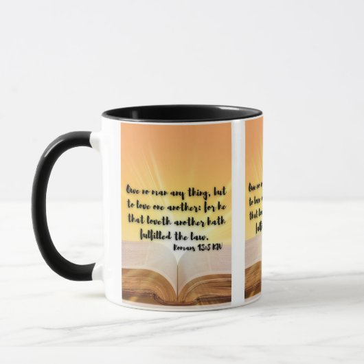 Römer 13:8 KJV Bible Verse Pic Zwei-Tone-Tasse Tasse (Links)