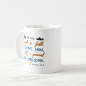 Römer-14:1, christlicher Bibel-Vers Inspirational Kaffeetasse (Vorderseite Links)