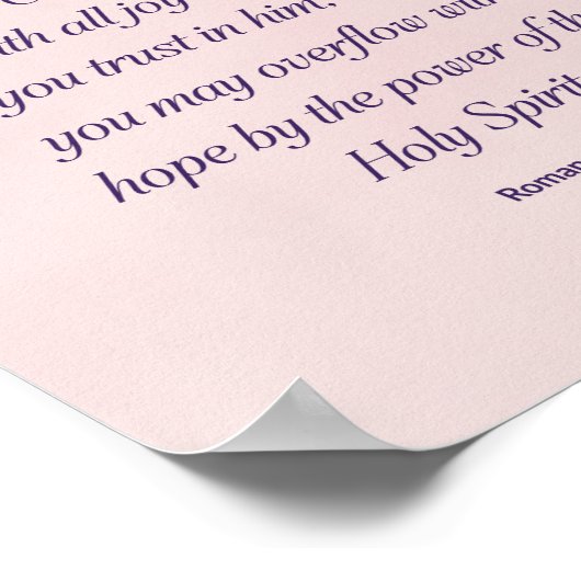 Römer 15:13 Christliche Bibel Verse Blumenkunst Poster (Ecke)