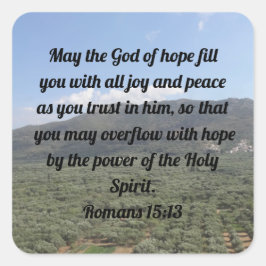 Römer 15:13 Christliche Segen-Bibel Quadratischer Aufkleber