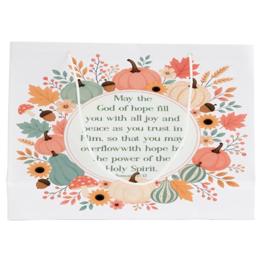 Römer 15:13 Fall Große Geschenktüte (Rückseite)