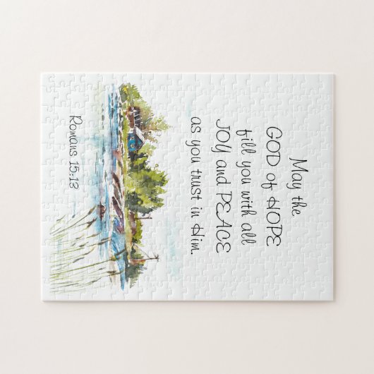 Römer 15:13 Gott der Hoffnung Christliches Verse Puzzle (Horizontal)