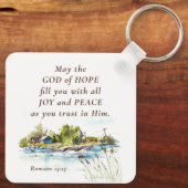 Römer 15:13 Gott der Hoffnung Christliches Verse Schlüsselanhänger (Rückseite)
