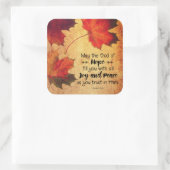 Römer 15:13 Gott der Hoffnung Herbstleaves Quadratischer Aufkleber (Tasche)