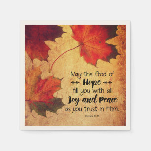 Römer 15:13 Gott der Hoffnung Herbstleaves Serviette