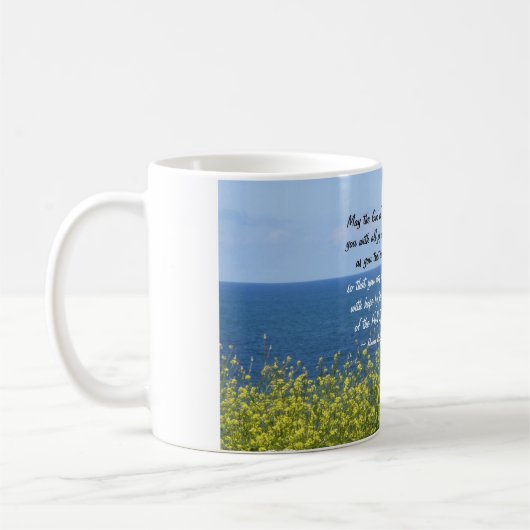 Römer 15:13 Gott der Hoffnung, Leuchtturm Kaffeetasse (Links)