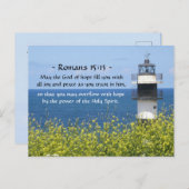 Römer 15:13 Mai Gott der Hoffnung, Leuchtturm Postkarte (Vorne/Hinten)