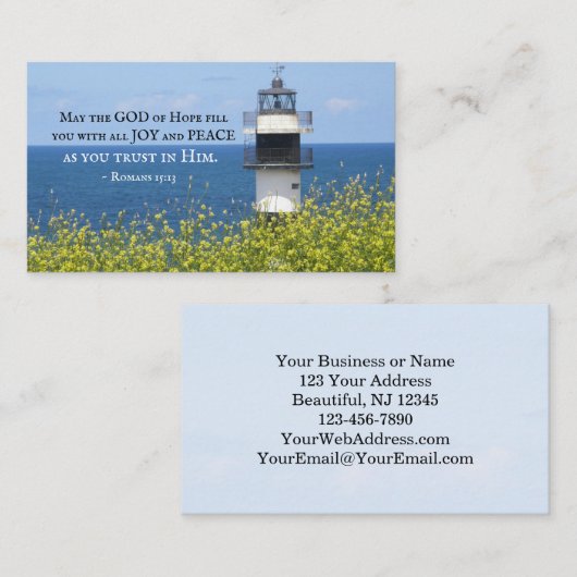 Römer 15:13 Mai Gott der Hoffnung, Leuchtturm Visitenkarte (Vorne/Hinten)