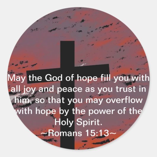 Römer 15:13 runder aufkleber (Vorderseite)