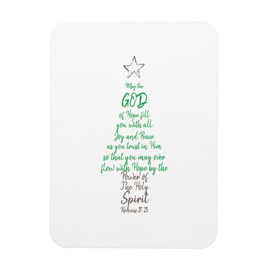 Römer 15:13 Weihnachtsbaum Gott Hoffnung Freude un Magnet (Vertikal)