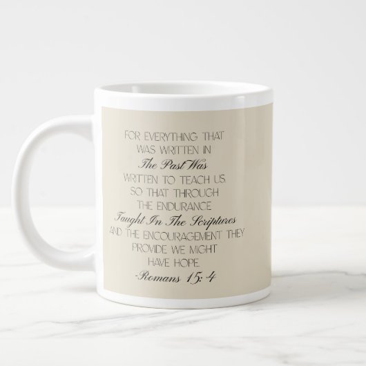 Römer 15:4 Hoffnung Bibelvers Tasse (Links)