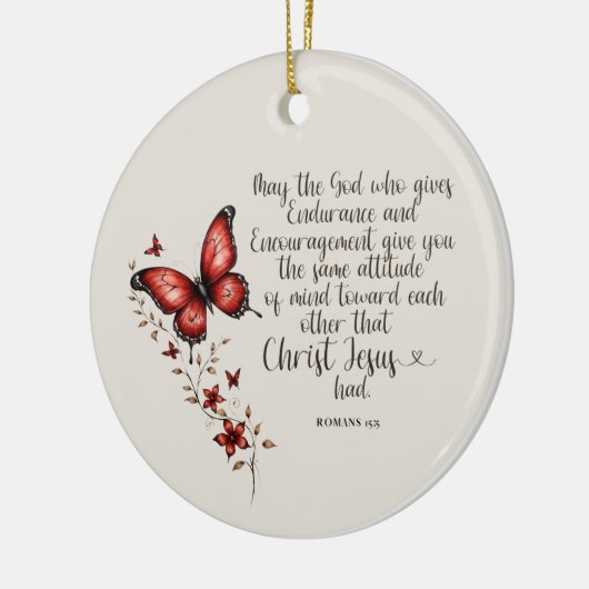 Römer 15:5 Bibelverse Bild Keramik Ornament (Links)