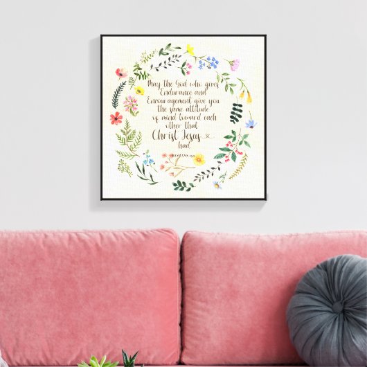 Römer 15:5 Bibelverse Bild Leinwanddruck (Insitu (Wohnzimmer))