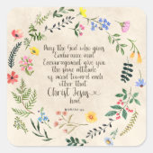 Römer 15:5 Bibelverse Bild Quadratischer Aufkleber (Vorderseite)