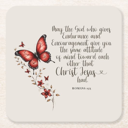 Römer 15:5 Bibelverse Bild Rechteckiger Pappuntersetzer (Vorderseite)