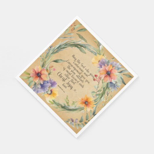 Römer 15:5 Bibelverse Papier Napkins Serviette (Ecke)