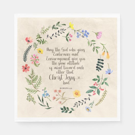 Römer 15:5 Bibelverse Papier Napkins Serviette (Vorderseite)