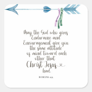 Römer 15:5 Bibelverse Quadratischer Aufkleber