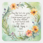 Römer 15:5 Bibelverse Quadratischer Aufkleber (Vorderseite)