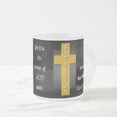 Römer-1:16 eine Bibel-Vers-Kaffee-Tasse Mattglastasse (VorderseiteRechts)