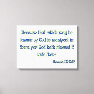 Römer 1:19 Bibelverse KJV Mauer Kunst Leinwanddruck