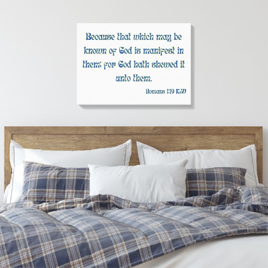 Römer 1:19 Bibelverse KJV Mauer Kunst Leinwanddruck (Insitu (Schlafzimmer))