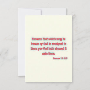 Römer 1:19 KJV Bible Verse Flat Greeting Card Karte