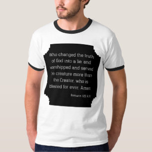 Römer 1:25 Bibelverse Zitat KJV Mens Ringer T-Shirt