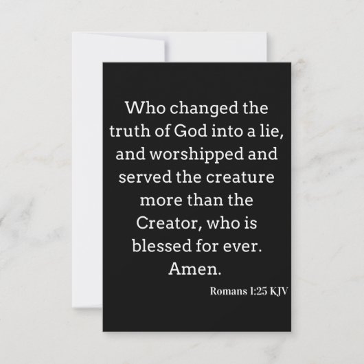 Römer 1:25 KJV Bible Scripture Grußkarte Karte (Vorderseite)