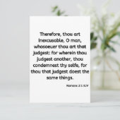 Römer 2:1 KJV Bibelverse Flat Greeting Card Karte (Stehend Vorderseite)