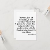 Römer 2:1 KJV Bibelverse Flat Greeting Card Karte (Vorderseite/Rückseite Beispiel)
