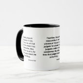 Römer 2:1 KJV Bibelverse Zwei-Tonen-Tasse Tasse (Vorderseite Links)