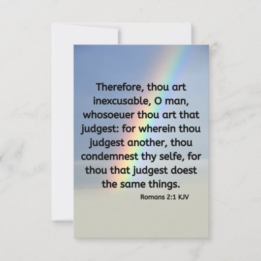 Römer 2:1 KJV Bible Verse Pic Flat Gruß Karte (Vorderseite)