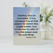 Römer 2:1 KJV Bible Verse Pic Flat Gruß Karte (Stehend Vorderseite)