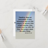 Römer 2:1 KJV Bible Verse Pic Flat Gruß Karte (Vorderseite/Rückseite Beispiel)