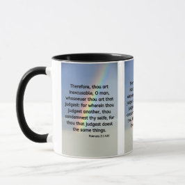 Römer 2:1 KJV Bible Verse Pic Zwei-Tone-Tasse Tasse