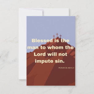 Römer 4:8 KJV Bibelverse Pic Flat Greeting Card Karte
