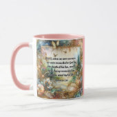 Römer 5:10 Schrift Elegant Rosa Gold Floral Tasse (Links)