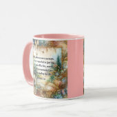 Römer 5:10 Schrift Elegant Rosa Gold Floral Tasse (Vorderseite Links)