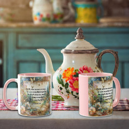 Römer 5:10 Schrift Elegant Rosa Gold Floral Tasse