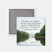 Römer 5:3-4 Wir herrschen in unserem Leiden Bäume Magnet (Vorderseite/Rückseite)