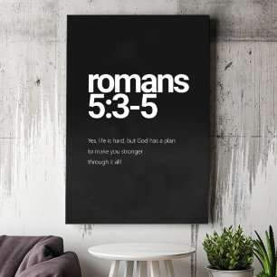 Römer 5:3 Minimalistische Christliche Leinwand Mau