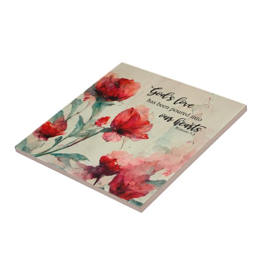 Römer 5:5 Gottes Liebe Bibel Verse Rosa Blume Fliese (Seite)