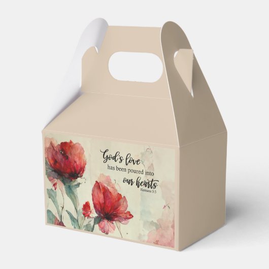 Römer 5:5 Gottes Liebe Bibel Verse Rosa Blume Geschenkschachtel (Vorderseite)
