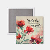 Römer 5:5 Gottes Liebe Bibel Verse Rosa Blume Magnet (Vorderseite/Rückseite)