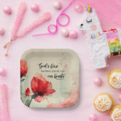 Römer 5:5 Gottes Liebe Bibel Verse Rosa Blume Pappteller (Party)