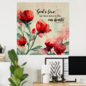 Römer 5:5 Gottes Liebe Bibel Verse Rosa Blume Poster (Heimbüro)
