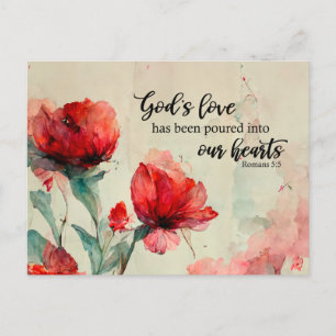 Römer 5:5 Gottes Liebe Bibel Verse Rosa Blume Postkarte