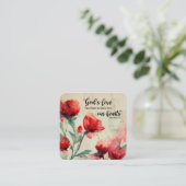 Römer 5:5 Gottes Liebe Bibel Verse Rosa Blume Quadratische Visitenkarte (Stehend Vorderseite)